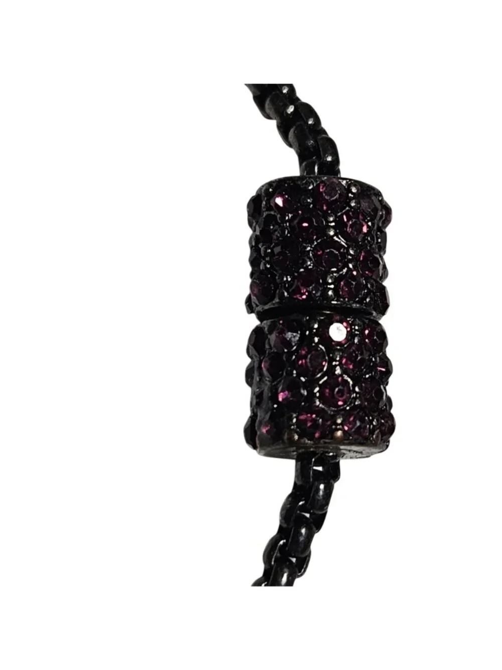 Gothic Black Chain Bracelet Purple Rhinestone Magnetic Clasp Fashion Jewelry